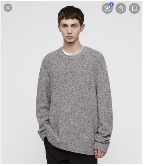 All Saints Sweaters All Saints Mens Hanes Crew Gray Oversized